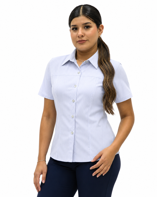 Blusa Manga Corta Modelo - Isabella Azul