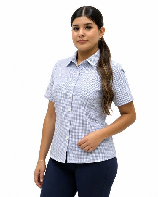 Blusa Manga Corta Modelo - 2031 Azul