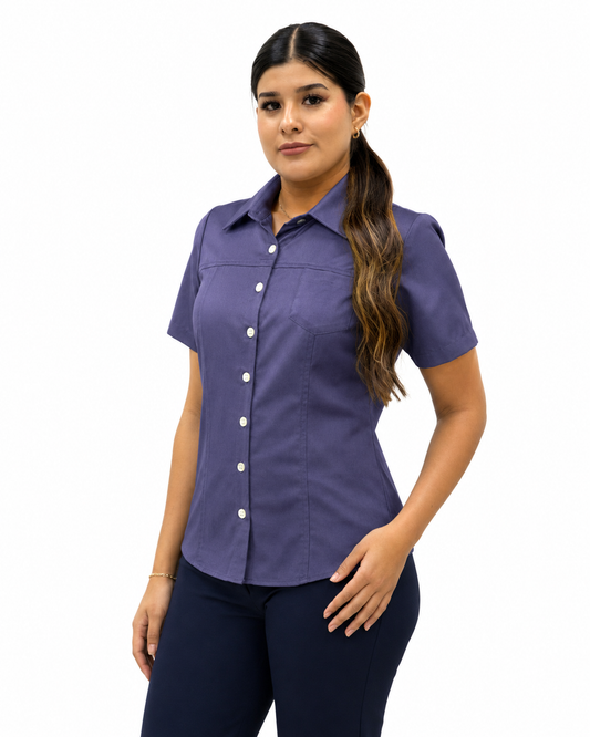 Blusa Manga Corta Modelo - 100 Plumbago 2