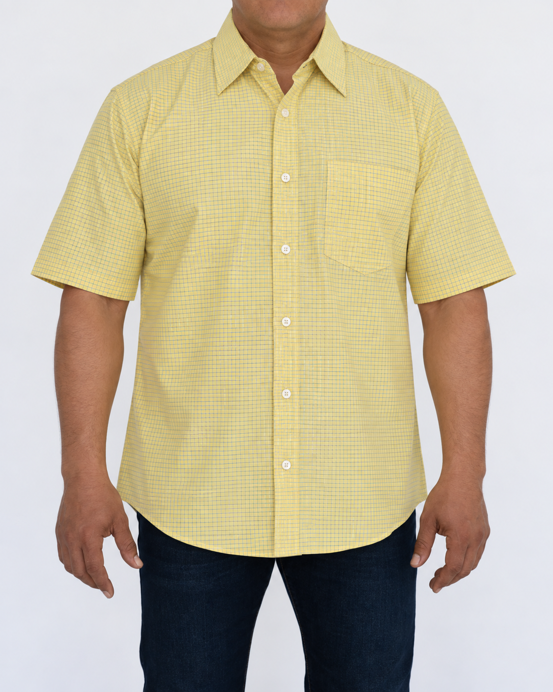 Camisa Hombre Moda Juvenil Modelo 1528 Cuadros Manga Corta