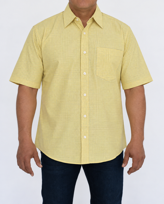 Camisa Hombre Moda Juvenil Modelo 1528 Cuadros Manga Corta