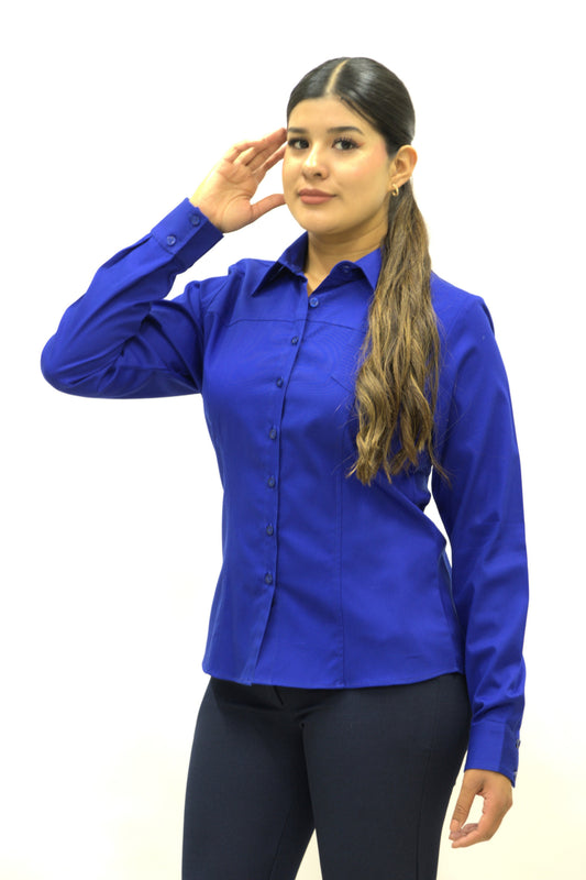Blusa Manga Larga Modelo - 100 Azul Rey