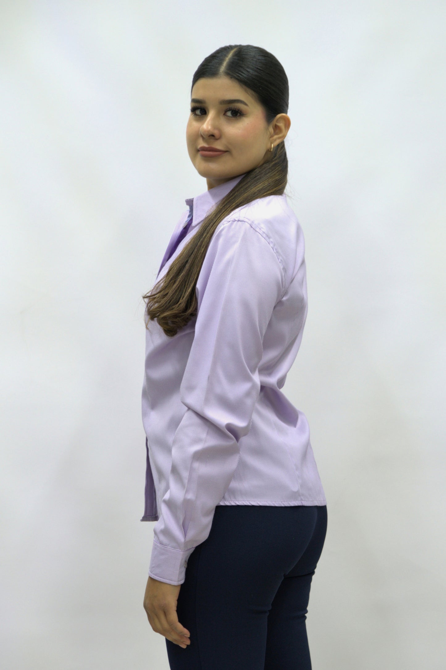 Blusa Manga Larga Modelo - Oslo Lila Rayas