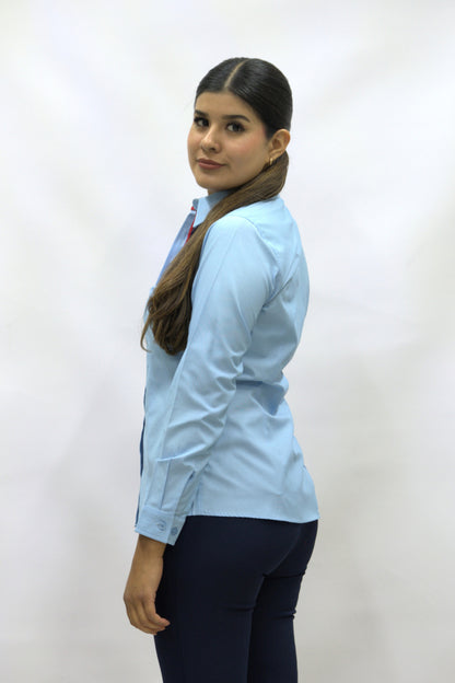 Blusa Manga Larga Modelo - Villela Azul Cielo