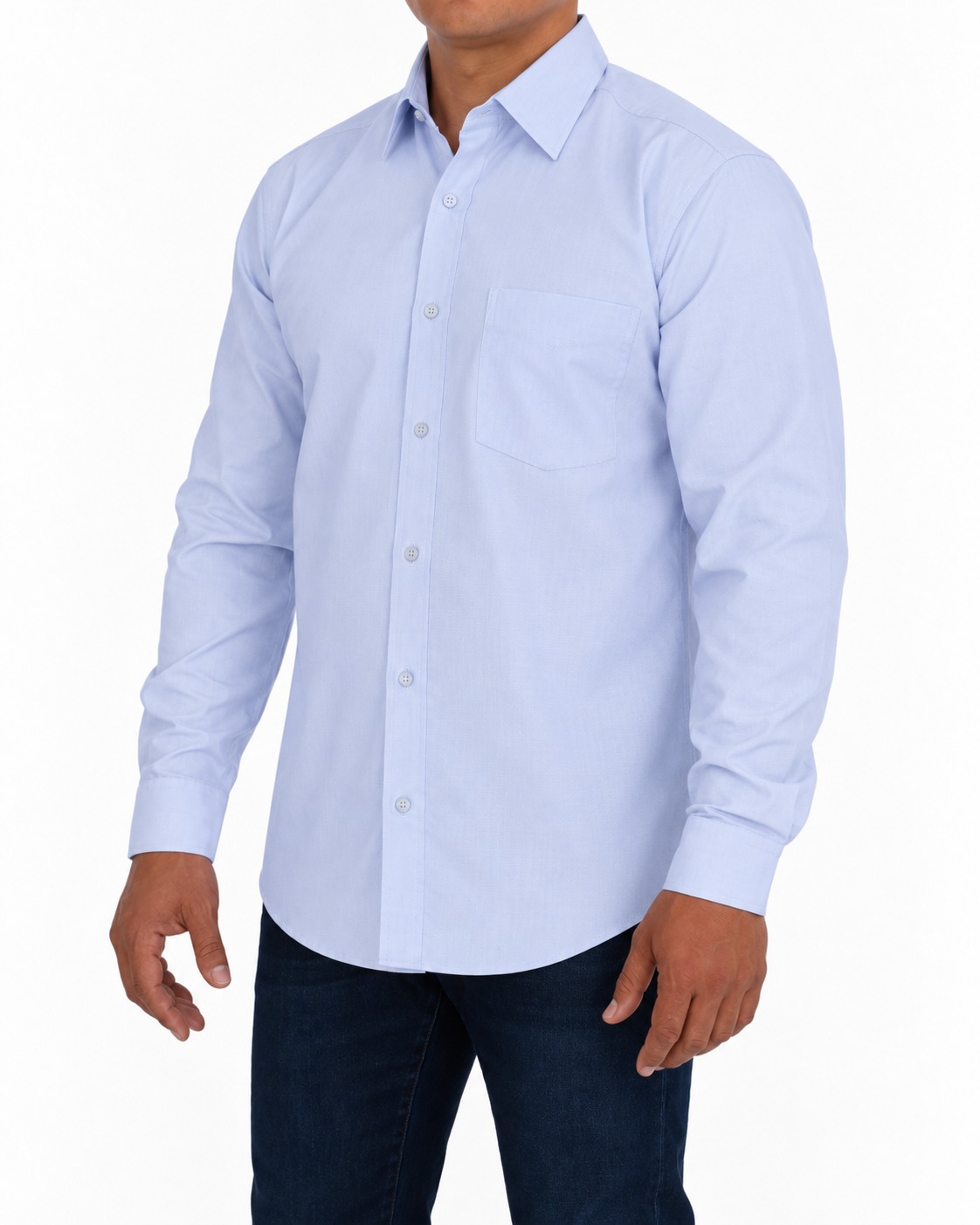 Camisa Hombre Moda Juvenil Modelo 2022 Azul Manga Larga