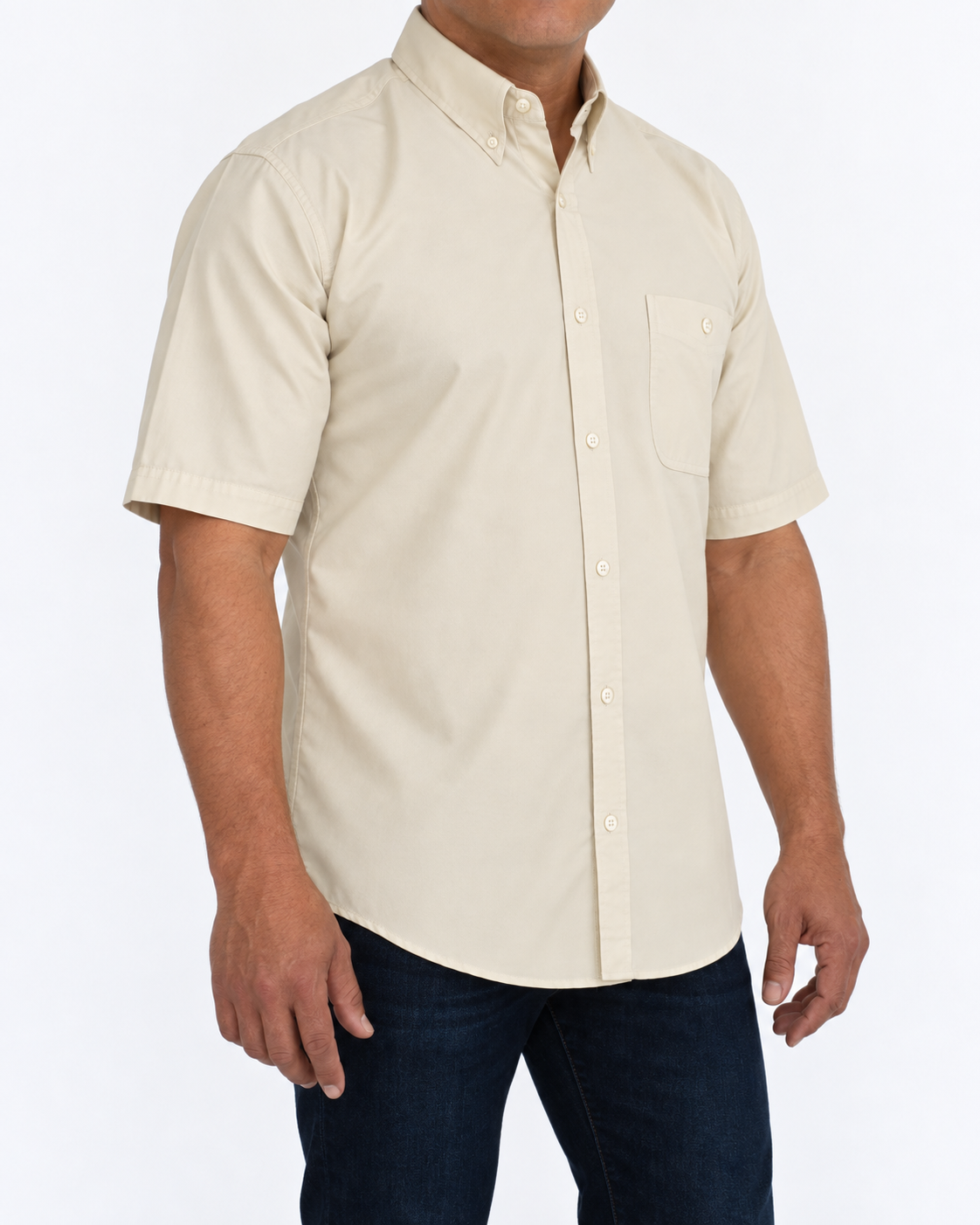 Camisa Hombre Moda Juvenil Modelo 100 Arena Manga Corta