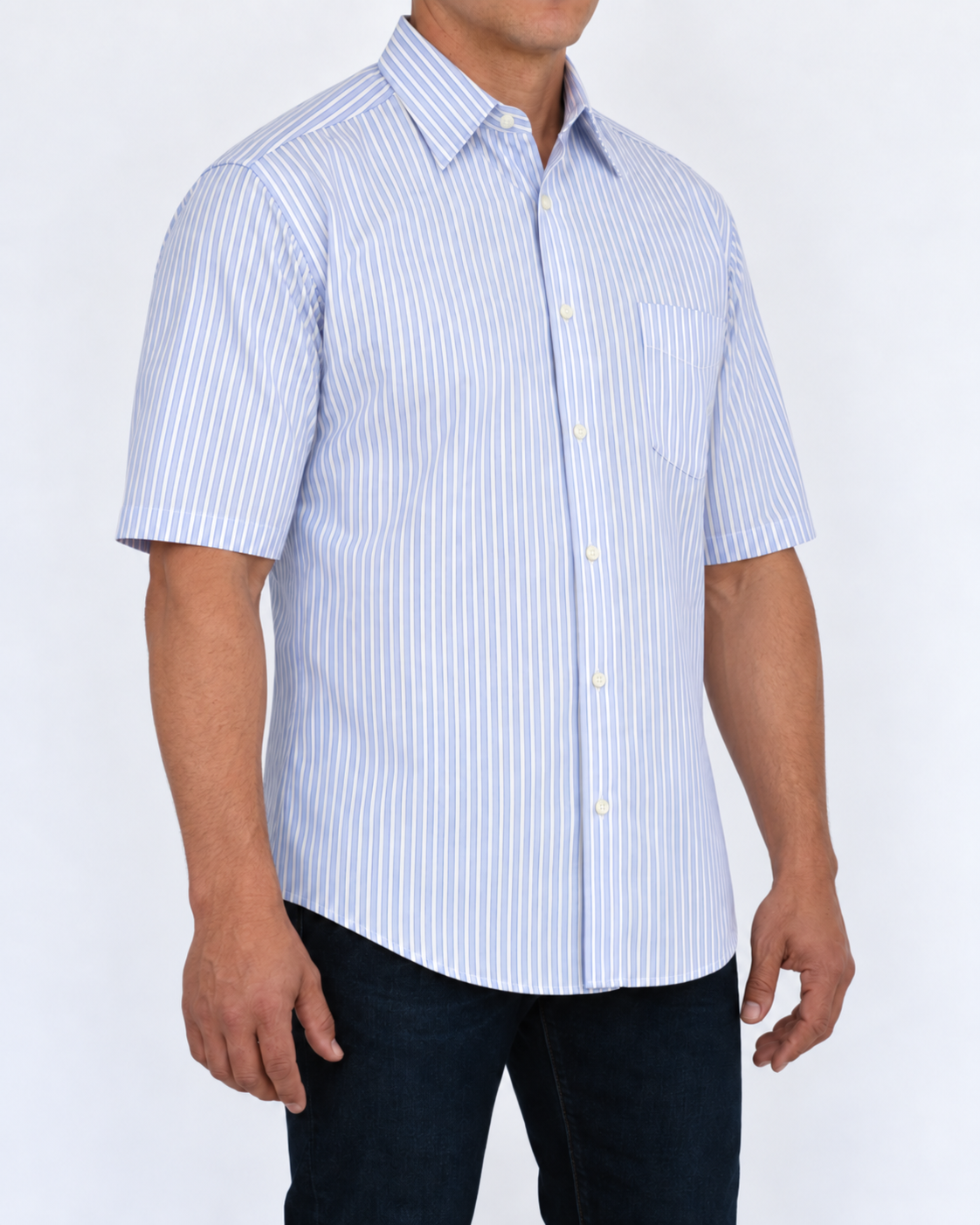 Camisa Hombre Moda Juvenil Modelo 2018 Azul Manga Corta