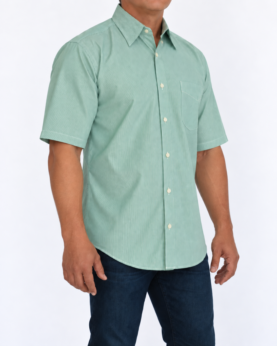 Camisa Hombre Moda Juvenil Modelo 2026 Verde Manga Corta
