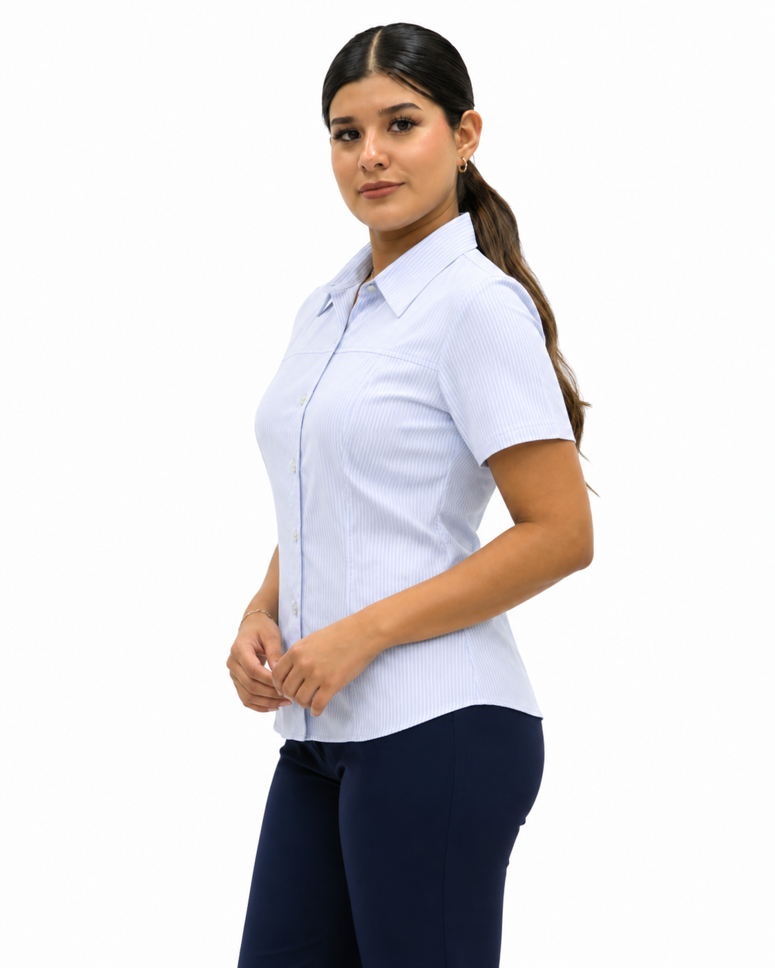 Blusa Manga Corta Modelo - Isabella Azul