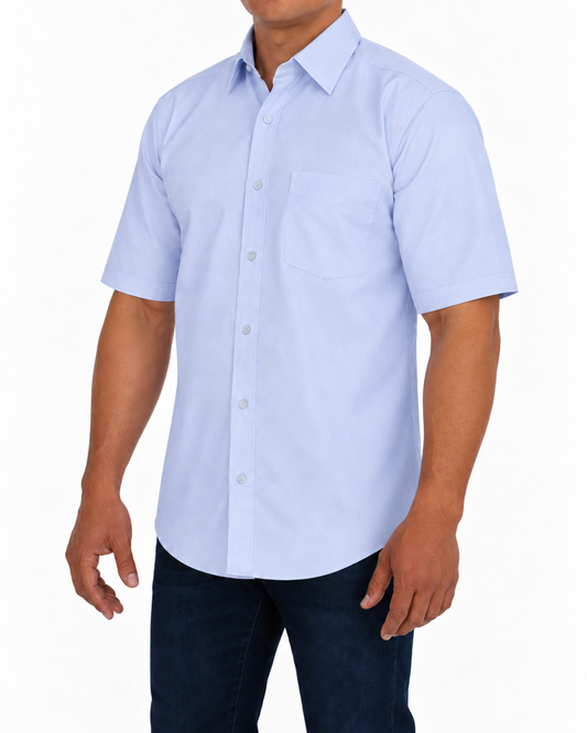 Camisa Hombre Moda Juvenil Modelo 2022 Azul Manga Corta