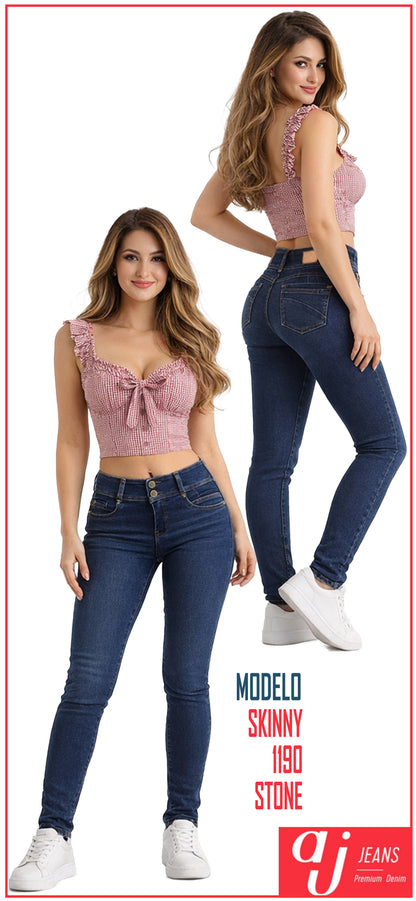 Pantalón De Mezclilla Para Mujer Skinny Mod 1190 Stone