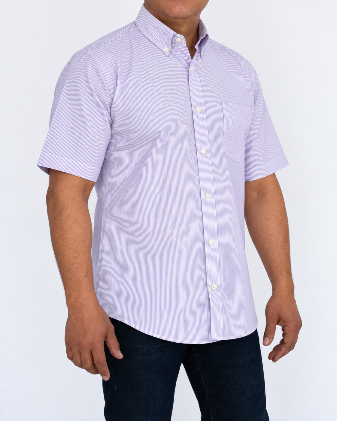 Camisa Hombre Moda Juvenil Modelo 2023 Lila Manga Corta