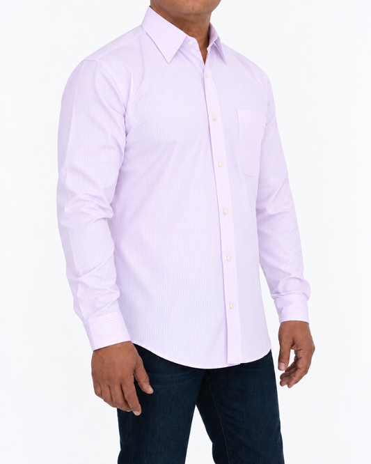 Camisa Hombre Moda Juvenil Isabella Lila Manga Larga