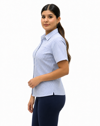 Blusa Manga Corta Modelo - 2031 Azul