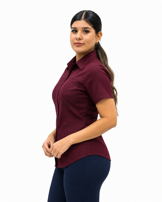 Blusa Manga Corta Modelo - 100 Tinto