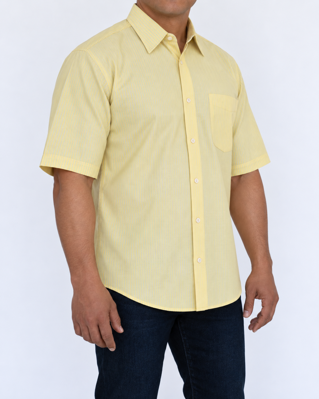 Camisa Hombre Moda Juvenil Modelo 1528 Rayas Manga Corta