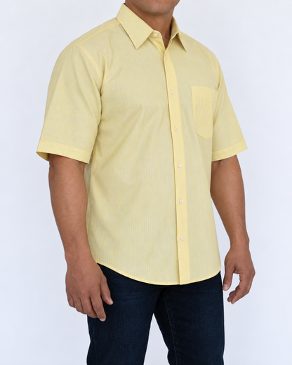 Camisa Hombre Moda Juvenil Modelo 1528 Rayas Manga Corta