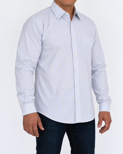 Camisa Hombre Moda Juvenil Modelo 2017 Azul Manga Larga