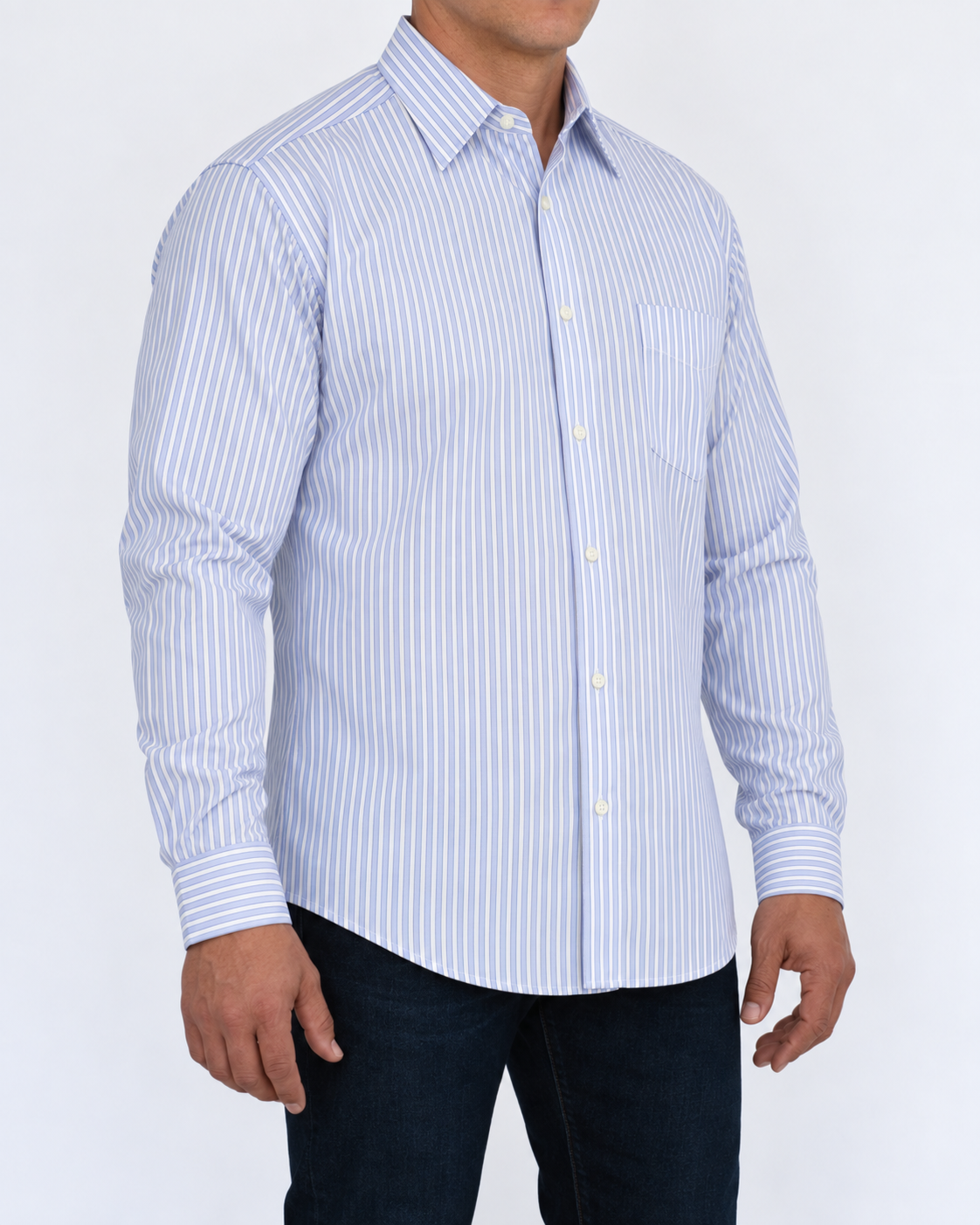Camisa Hombre Moda Juvenil Modelo 2018 Azul Manga Larga