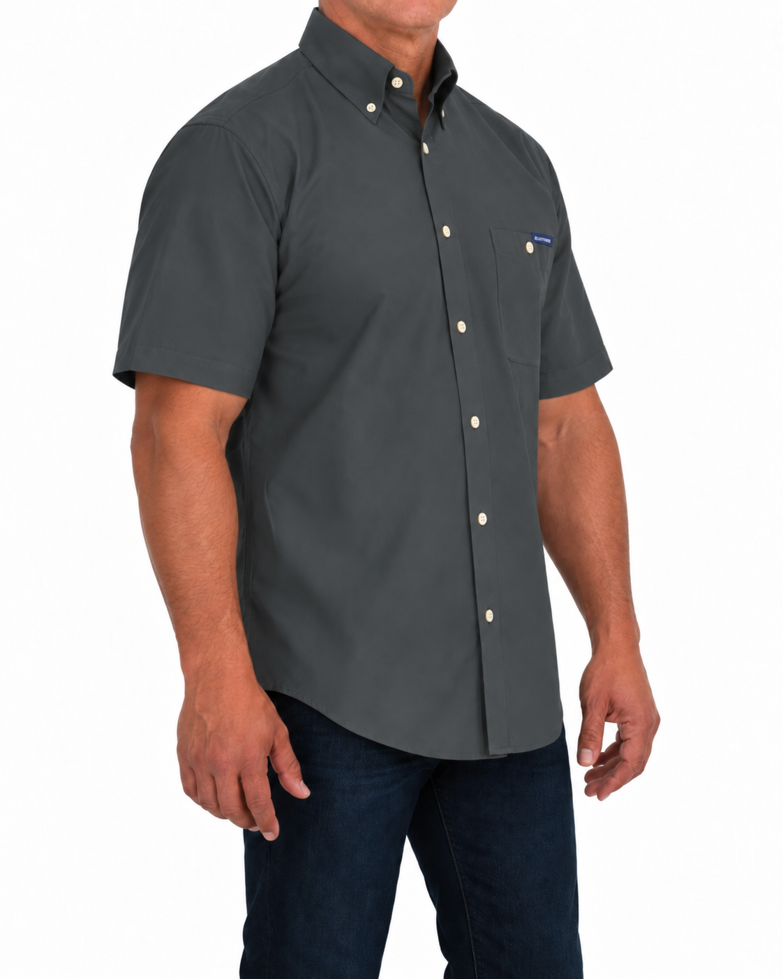 Camisa Hombre Moda Juvenil Modelo 100 Verde Botella Manga Corta