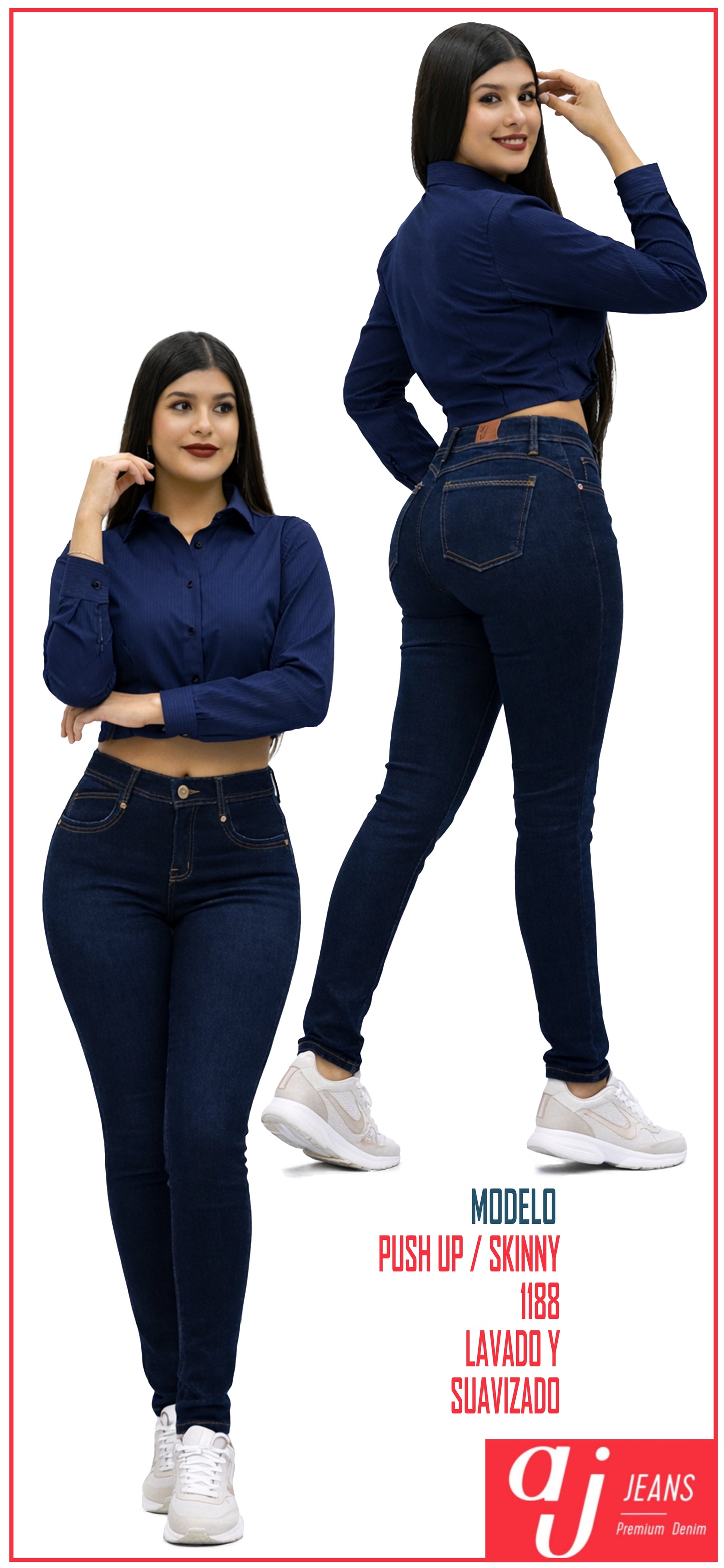 Pantalón De Mezclilla Para Mujer Push Up / Skinny Mod 1188