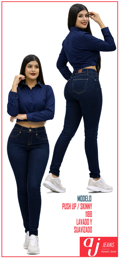 Pantalón De Mezclilla Para Mujer Push Up / Skinny Mod 1188
