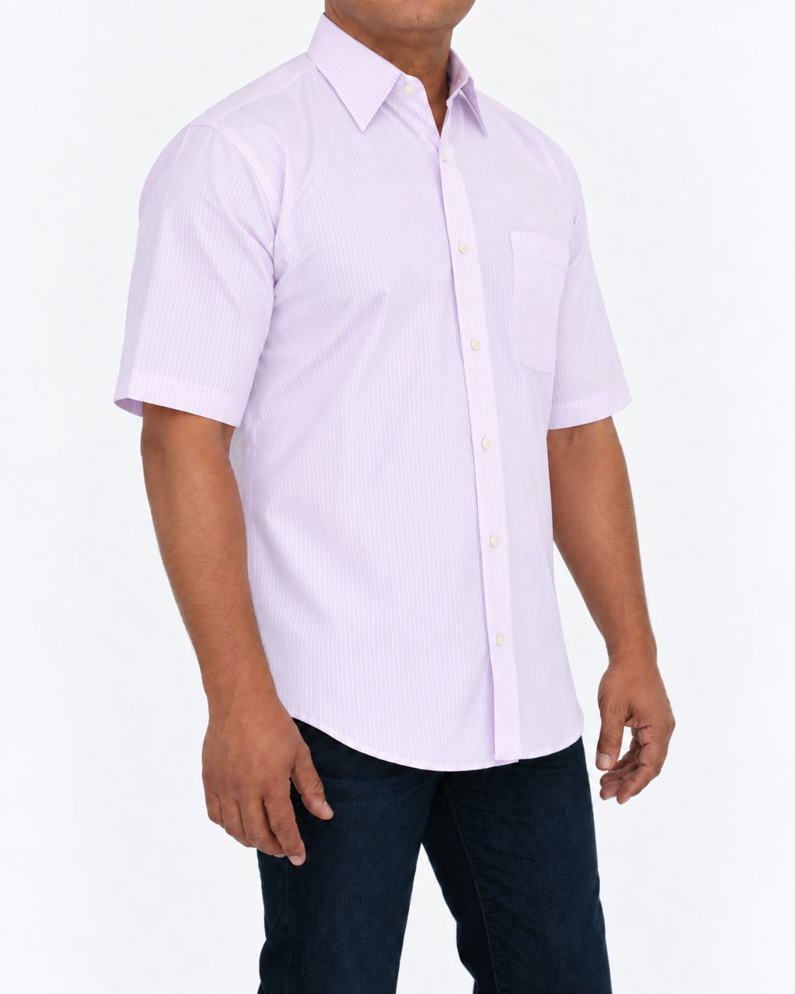 Camisa Hombre Moda Juvenil Modelo Isabella Lila Manga Corta