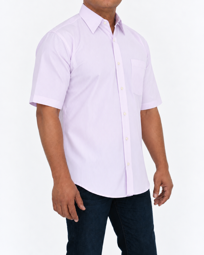 Camisa Hombre Moda Juvenil Modelo Isabella Lila Manga Corta