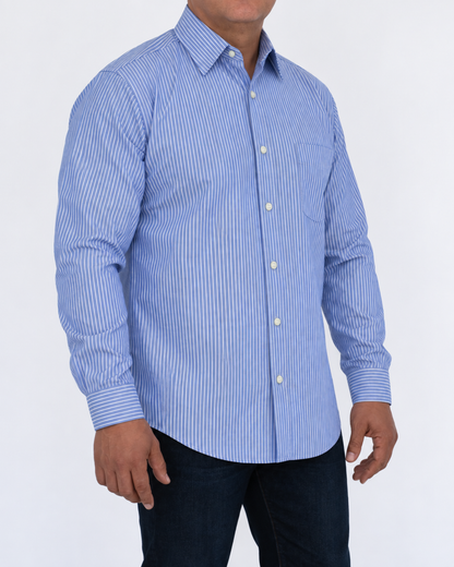 Camisa Hombre Moda Juvenil Modelo 2019 Azul Manga Larga