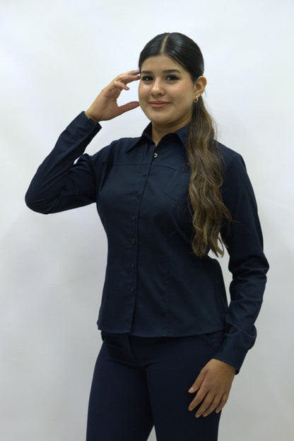 Blusa Manga Larga Modelo - 100 Azul Marino