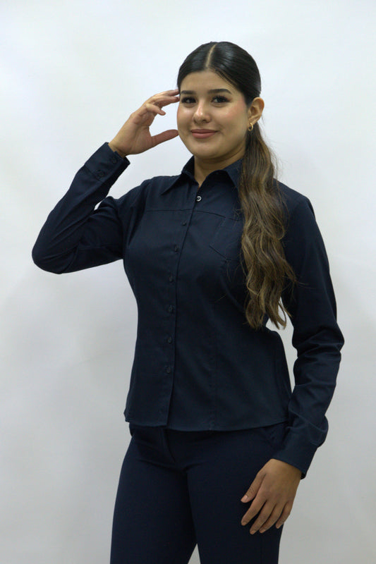 Blusa Manga Larga Modelo - 100 Azul Marino