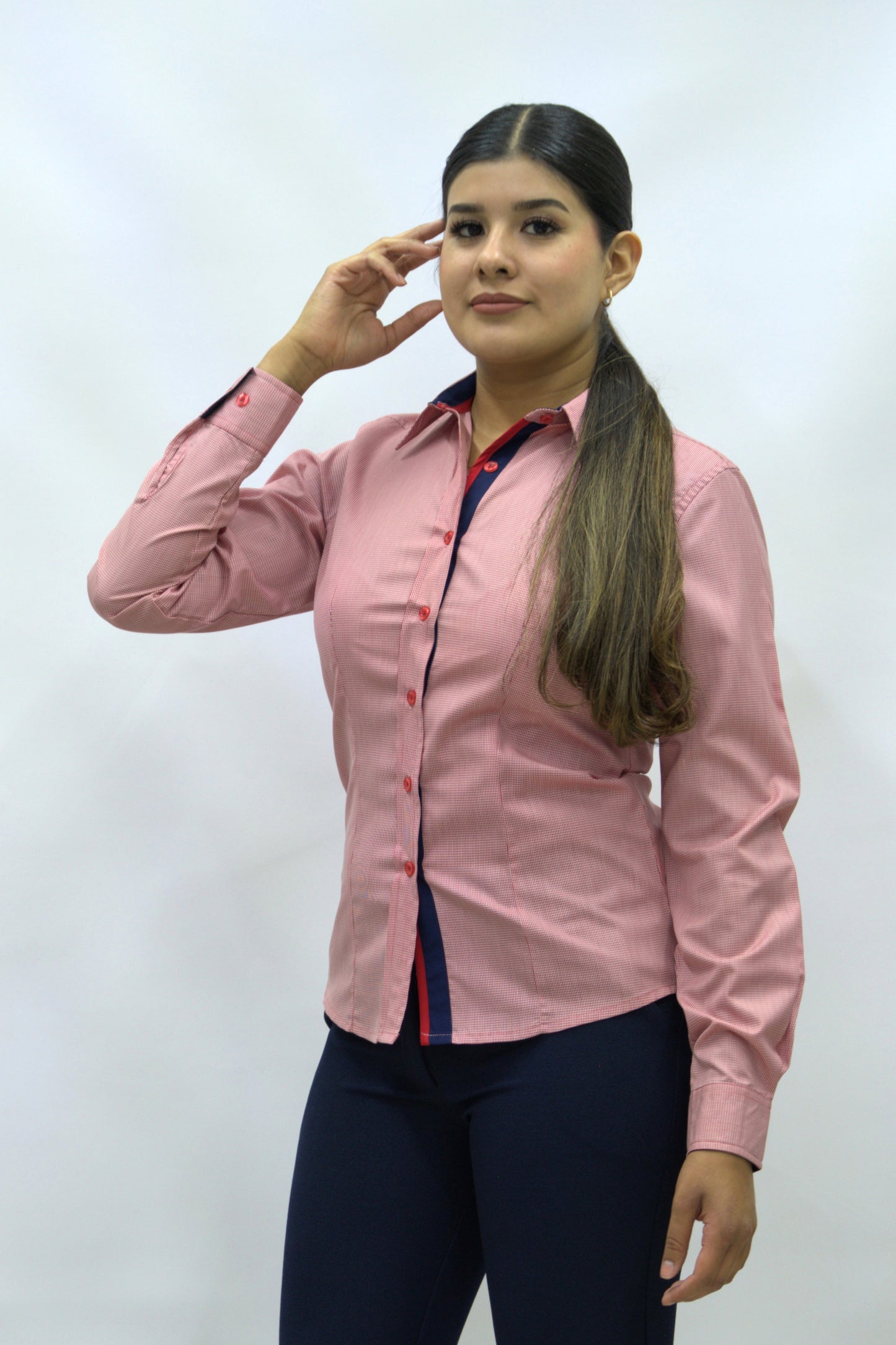 Blusa Manga Larga Modelo - Oslo Rojo Cuadros