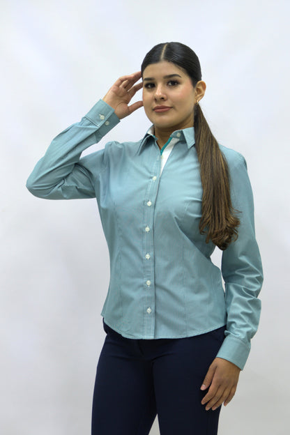 Blusa Manga Larga Modelo - 2040 Rayas Verde