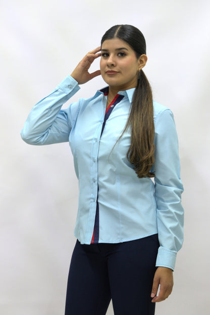Blusa Manga Larga Modelo - Focus 51 Azul Cielo