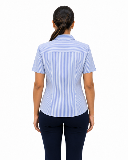 Blusa Manga Corta Modelo - 2019 Rayas Azul
