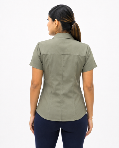 Blusa Manga Corta Modelo - 100 Verde Militar Claro