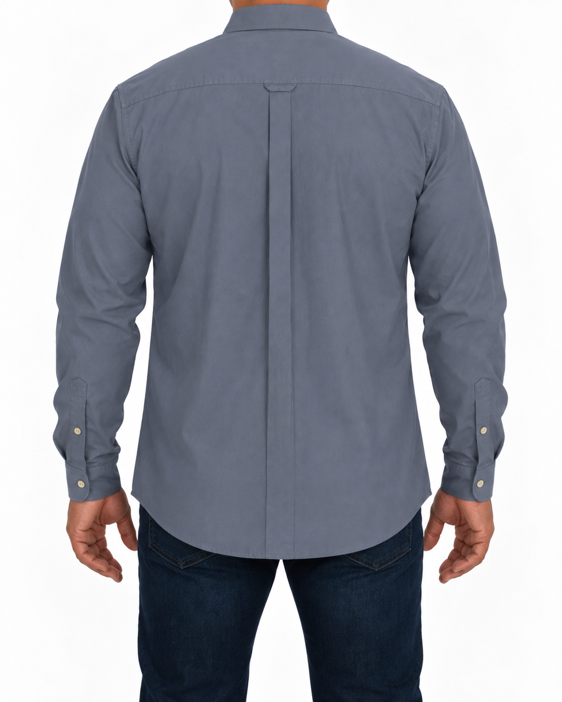 Camisa Hombre Moda Juvenil Modelo 100 Gris Oscuro Manga Larga