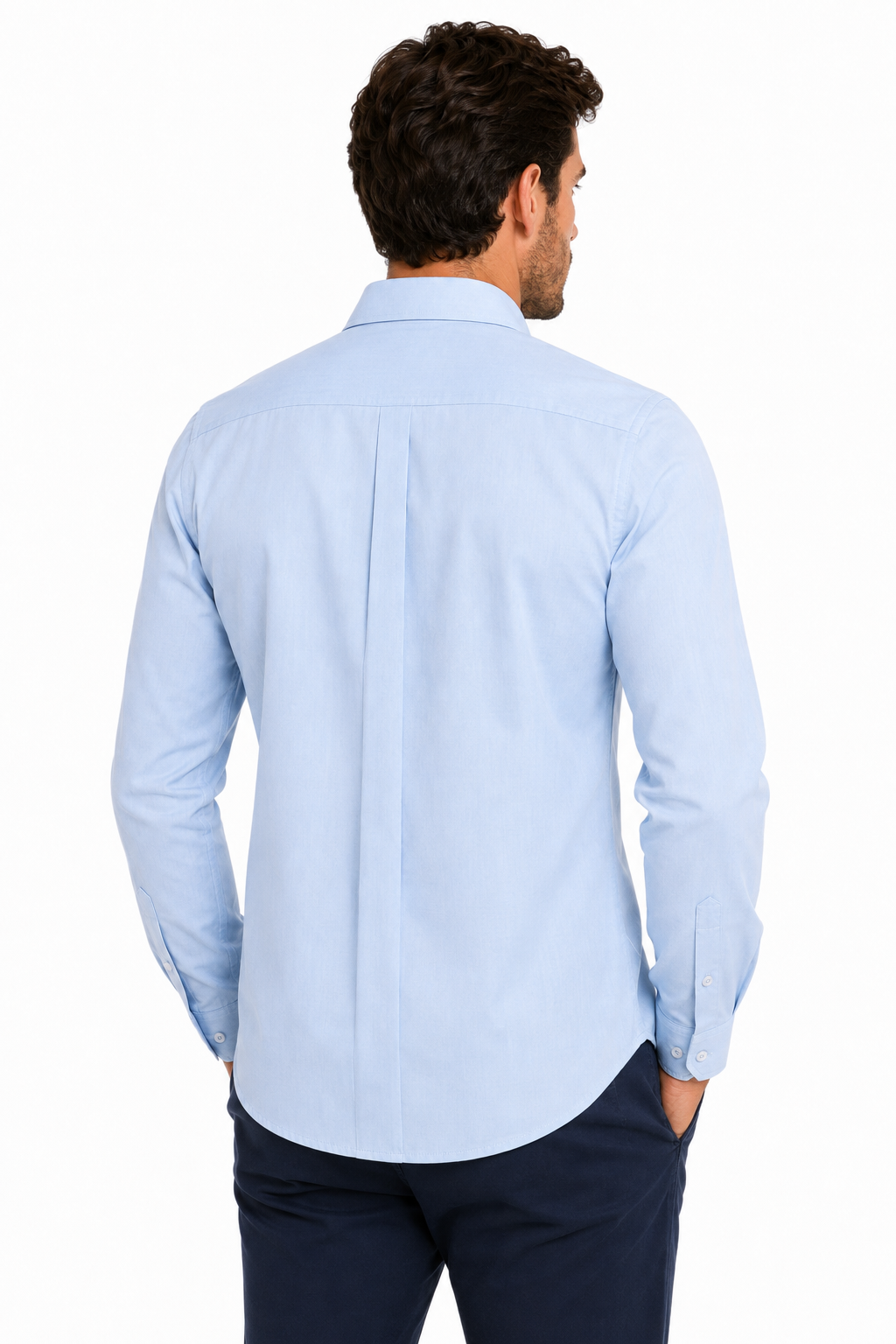 Camisa Hombre Moda Juvenil Toscana Azul Claro Manga Larga