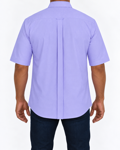 Camisa Hombre Moda Juvenil Modelo 2024 Lila Manga Corta