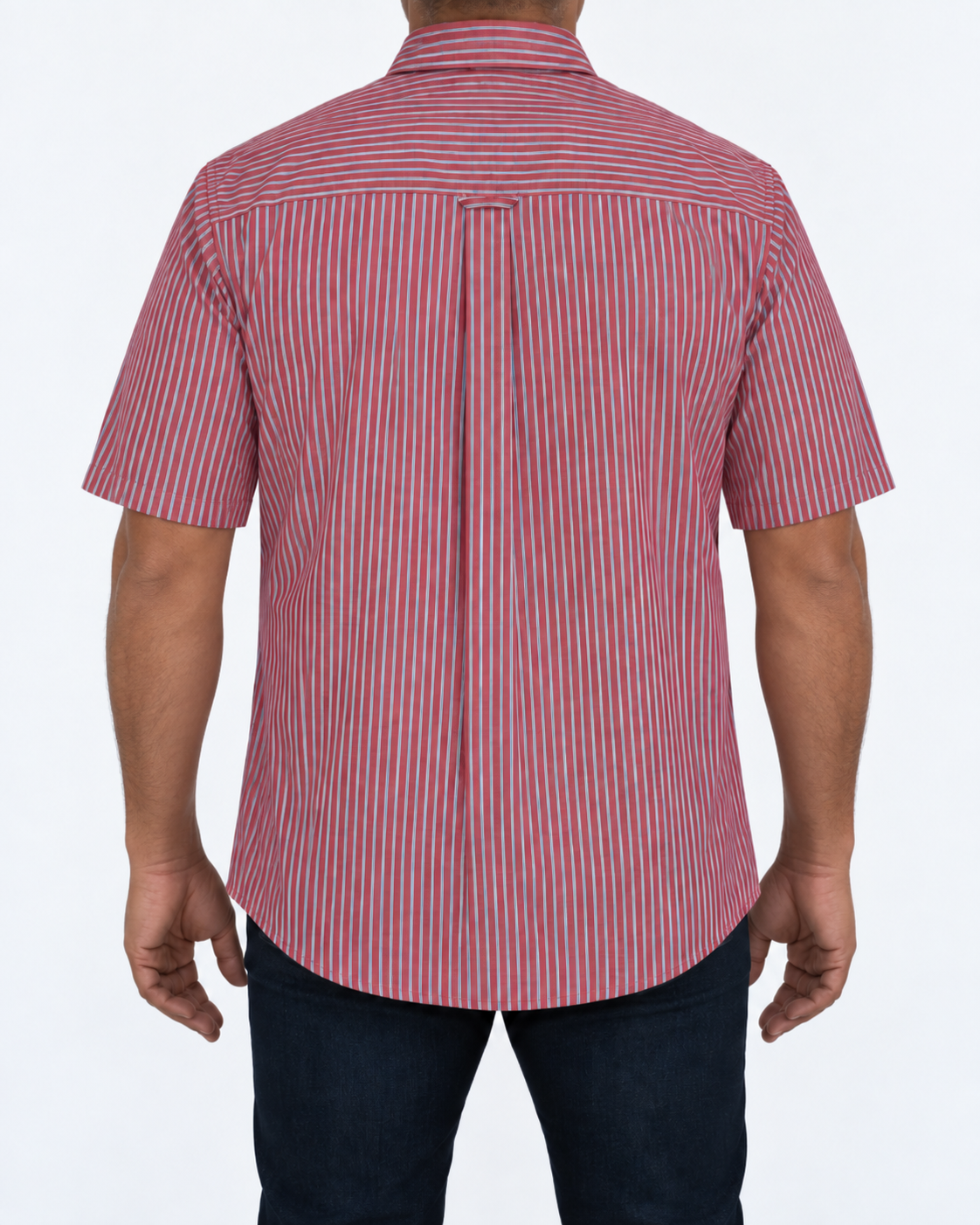 Camisa Hombre Moda Juvenil Modelo 2050 Rojo Manga Corta