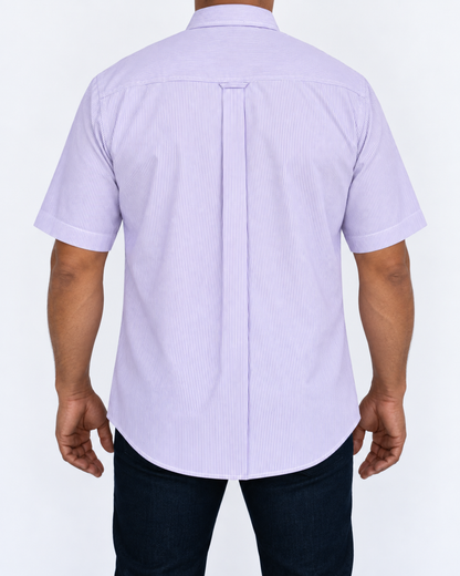 Camisa Hombre Moda Juvenil Modelo 2023 Lila Manga Corta