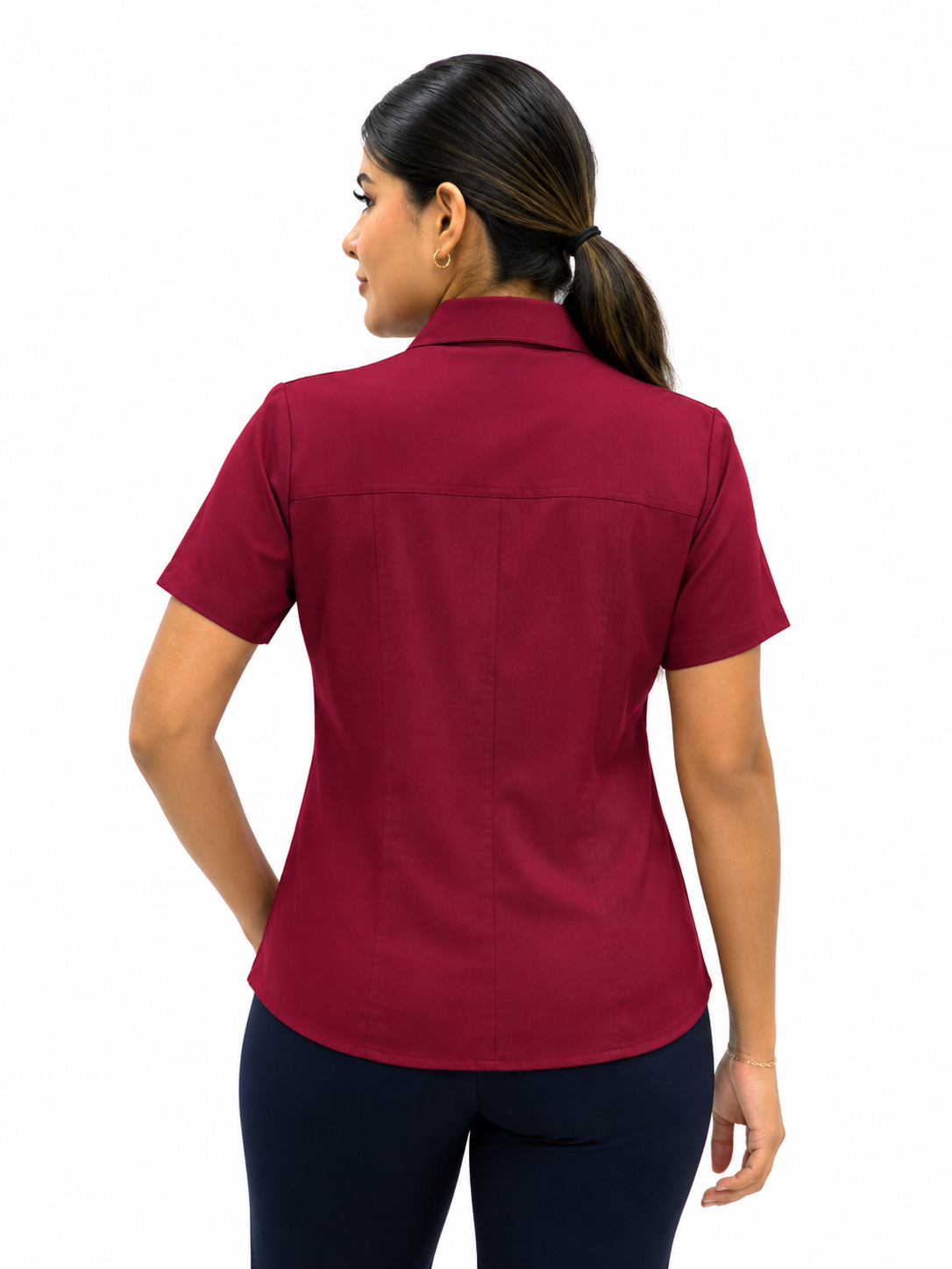 Blusa Manga Corta Modelo - 100 Rojo Quemado