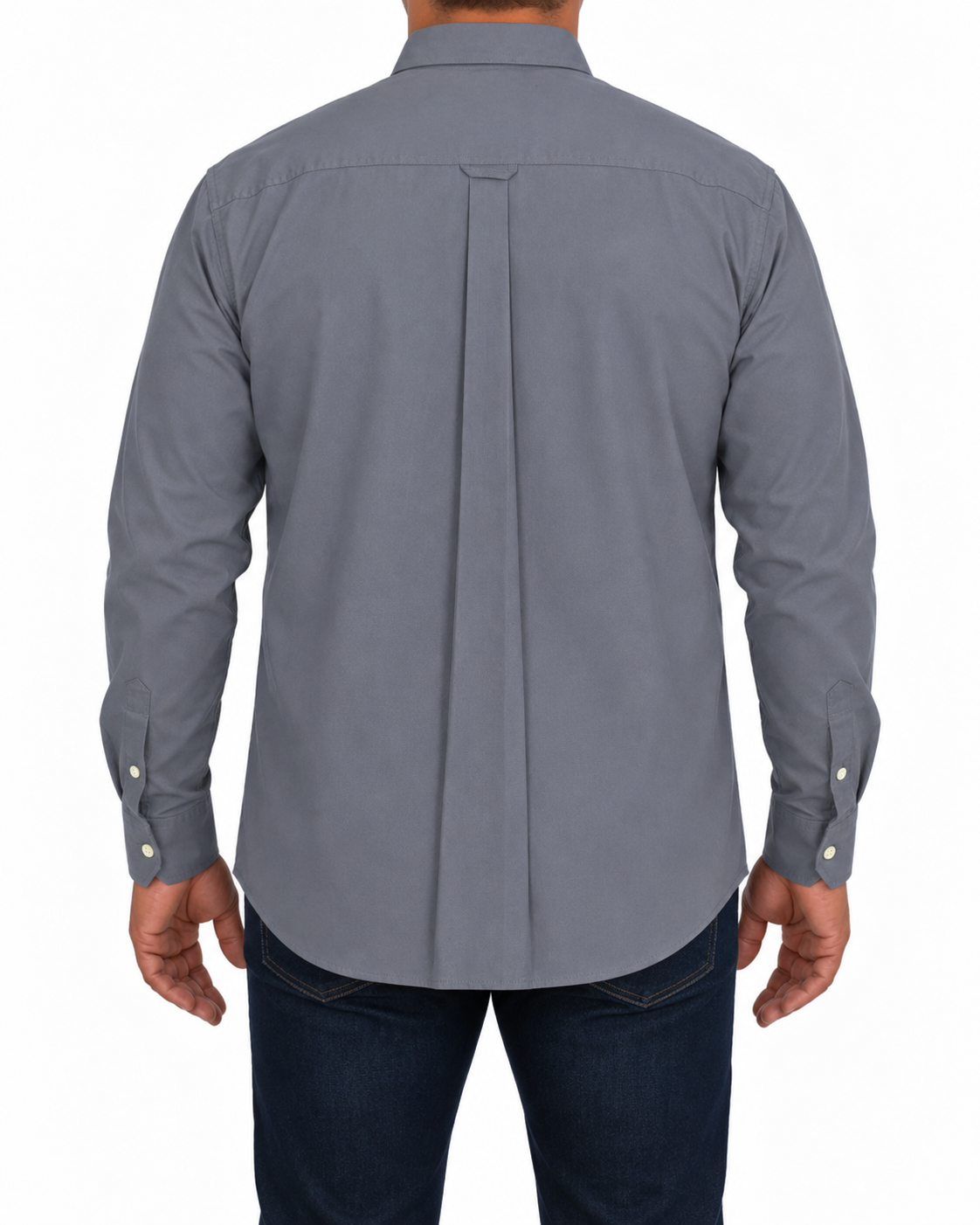 Camisa Hombre Moda Juvenil Modelo 100 Gris Claro Manga Larga