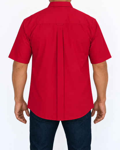 Camisa Hombre Moda Juvenil Modelo 100 Rojo Manga Corta