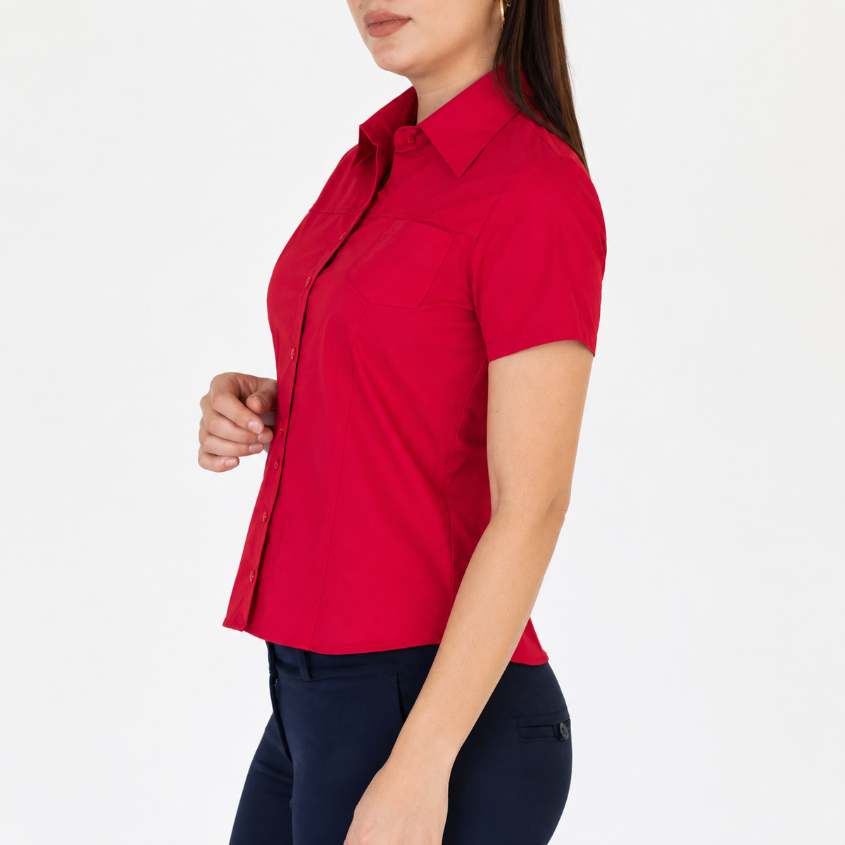 Blusa Manga Corta Modelo - 100 Rojo