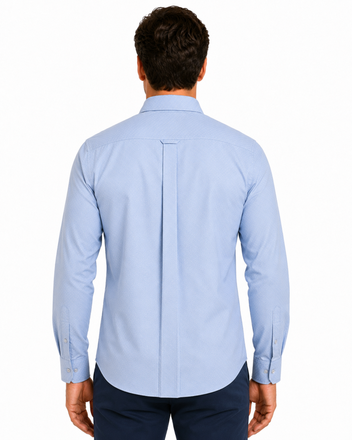 Camisa Hombre Moda Juvenil M619 Azul Manga Larga