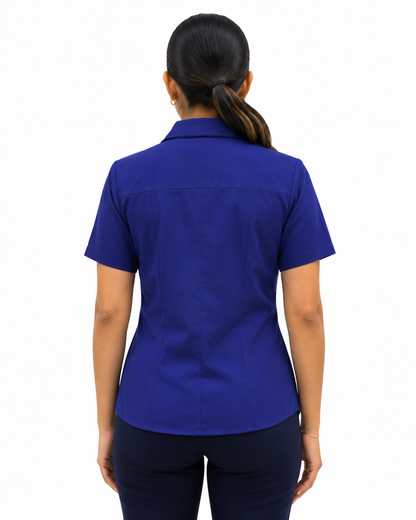 Blusa Manga Corta Modelo - 100 Azul Rey