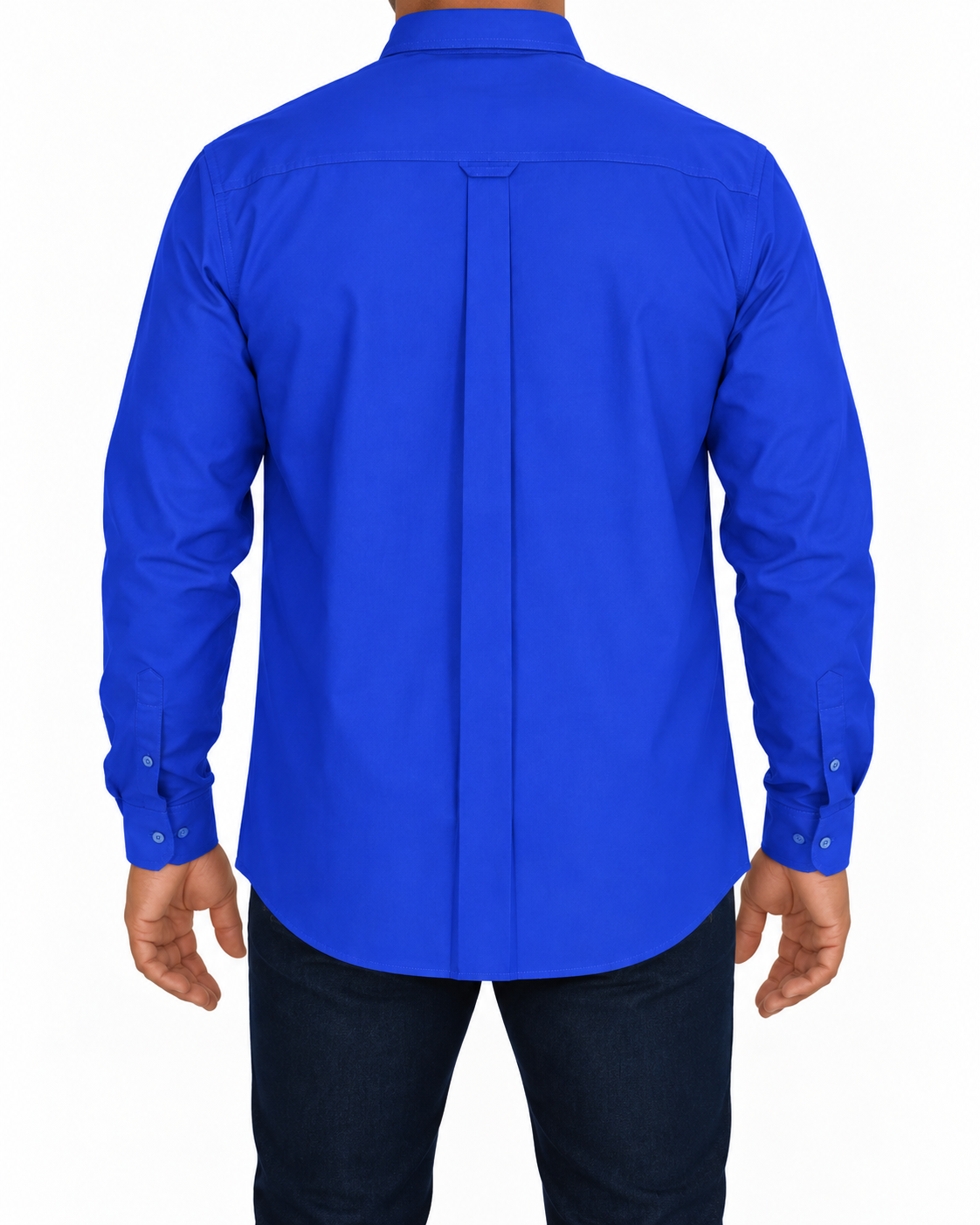 Camisa Hombre Moda Juvenil Modelo 100 Azul Rey Manga Larga