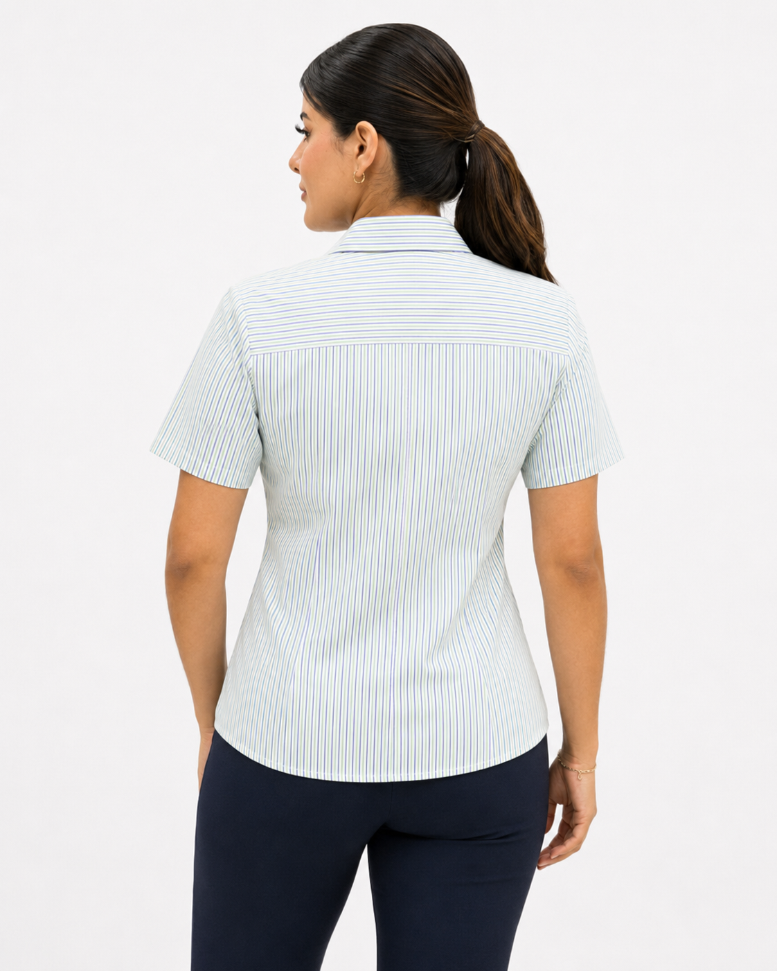 Blusa Manga Corta Modelo - 2025 Rayas Verde