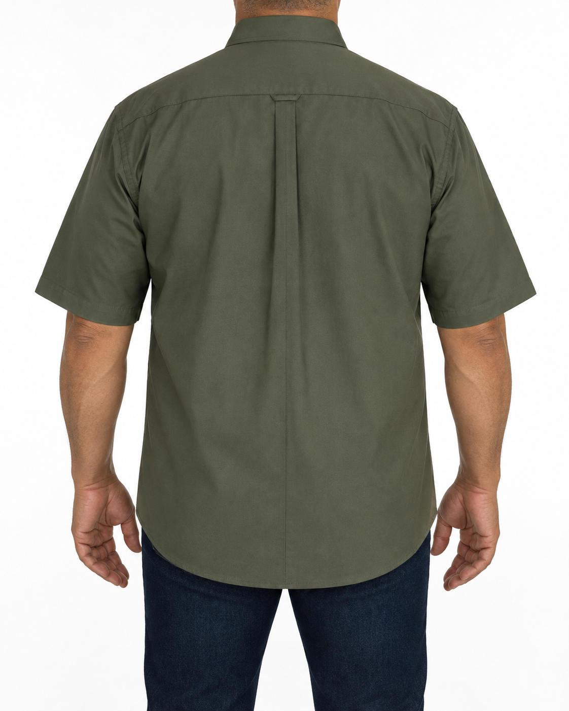 Camisa Hombre Moda Juvenil Modelo 100 Verde Militar Manga Corta